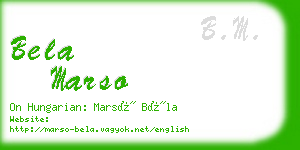 bela marso business card